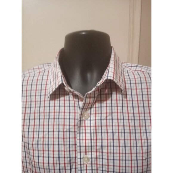 UNTUCKit Kesser WF Wrinkle-Free Plaid Button Down Shirt Men's Medium M White - Picture 4 of 10